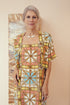 Chiara "Movie Colony" Robe en soie à imprimé technique
